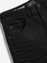 Black Tapered Loose Fit Cotton Rich Stretch Jeans (3-17yrs) - Image 2 of 2