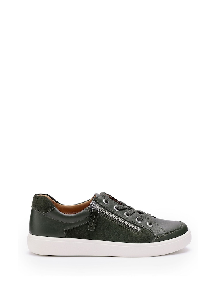 Hotter Green Standard Fit Chase II Lace-Up Zip Trainers - Image 1 of 4 Hotter Green Standard Fit Chase II Lace-Up Zip Trainers - Image 1 of 4