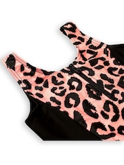 Harry Bear Pink Leopard Print Girls Leopard Swimsuit - Image 2 of 3