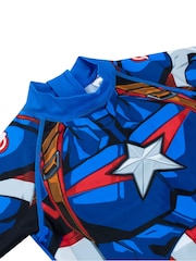 Character Blue White Marvel Avengers Captain America One Piece Swimsuit - Image 3 of 8