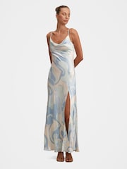 Forever New White Tyler Satin Cowl Neck Slip Maxi Dress - Image 1 of 4