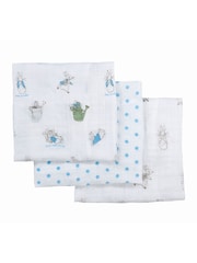 Rainbow Designs Blue Peter Rabbit Muslin 100% Cotton Set - Image 2 of 4
