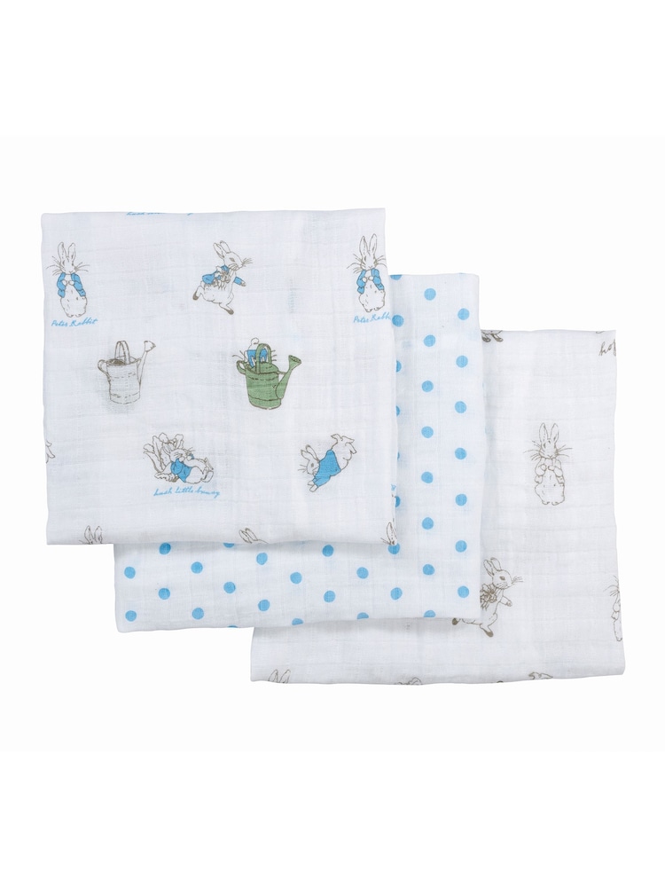 Rainbow Designs Blue Peter Rabbit Muslin 100% Cotton Set - Image 2 of 4 Rainbow Designs Blue Peter Rabbit Muslin 100% Cotton Set - Image 2 of 4