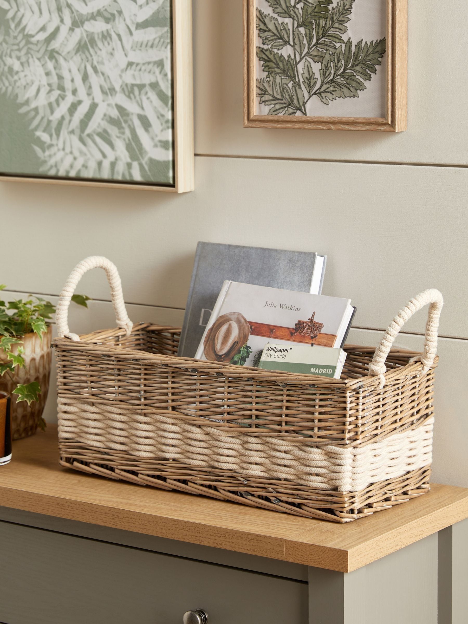 Natural Wicker and Rope Malvern Basket Storage