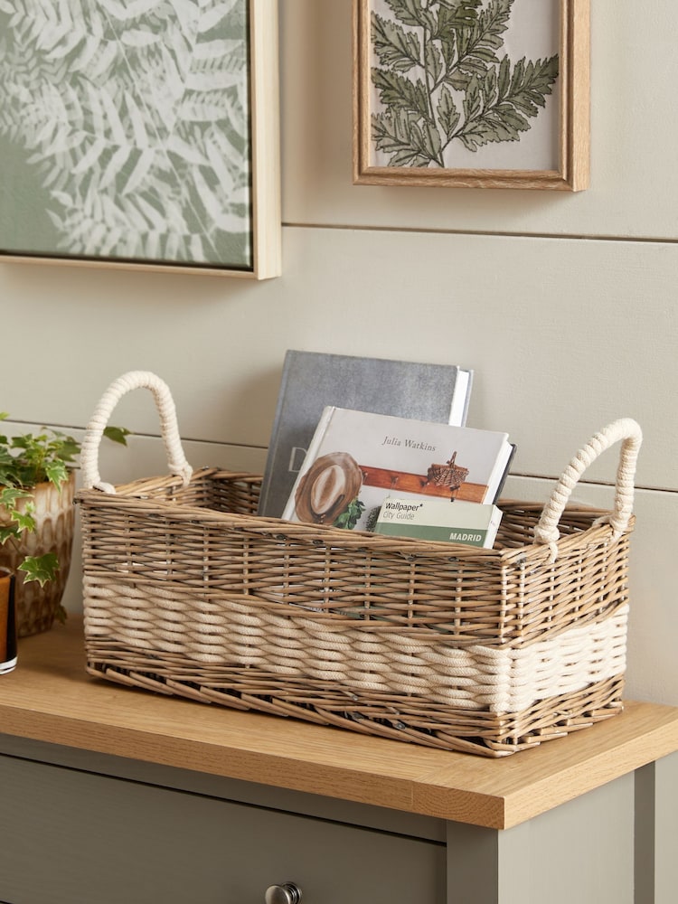 Natural Wicker and Rope Malvern Basket Storage - Image 1 of 3