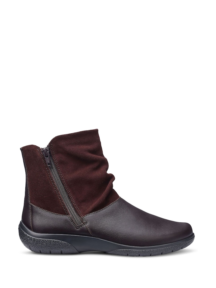 Hotter Chocolate Brown Extra Wide Fit Wide Fit Whisper Zip Ankle Boots - Image 1 of 4 Hotter Chocolate Brown Extra Wide Fit Wide Fit Whisper Zip Ankle Boots - Image 1 of 4