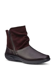 Hotter Chocolate Brown Extra Wide Fit Wide Fit Whisper Zip Ankle Boots - Image 2 of 4