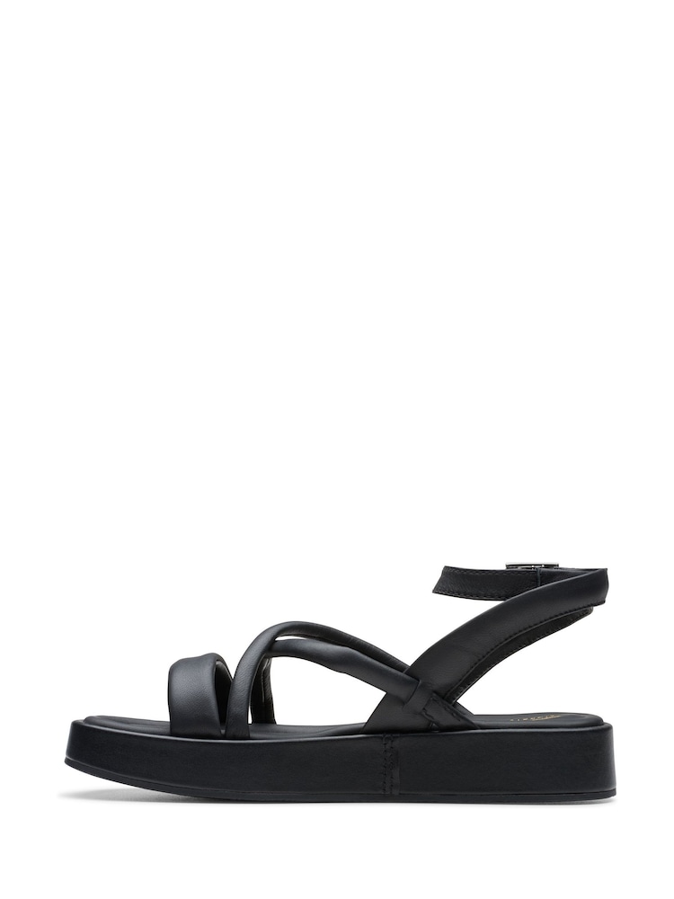 Clarks Black Leather Alda Cross Sandals - Image 2 of 7