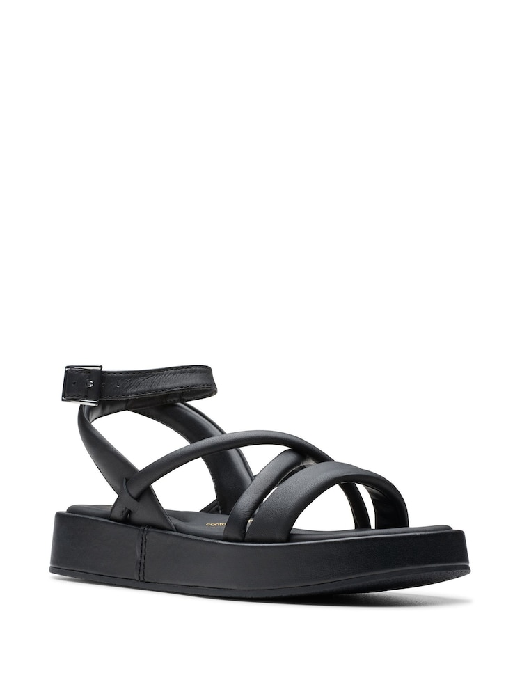 Negru - Sandale Clarks Alda Cross din piele - Image 3 of 7