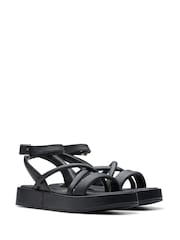 Clarks Black Leather Alda Cross Sandals - Image 4 of 7