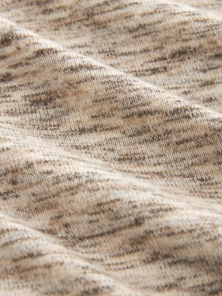 Neutral Spacedye Cosy Lightweight Soft Touch Sleeve Detail Crew Neck Jumper - Image 8 of 8