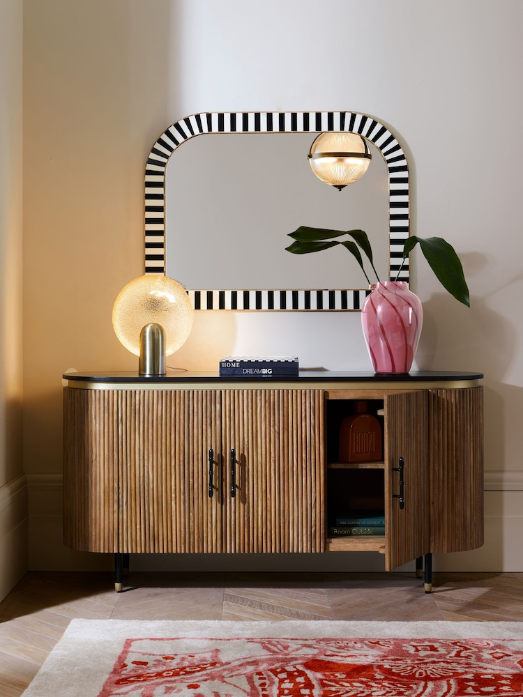 Rockett St George Mango Wood Ribbed Large Sideboard - Image 1 of 8