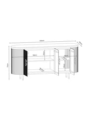 Rockett St George Mango Wood Ribbed Large Sideboard - Image 8 of 8