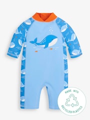 JoJo Maman Bébé Blue Whale UPF 50 1-Piece Sun Protection Suit - Image 6 of 7