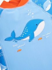 JoJo Maman Bébé Blue Whale UPF 50 1-Piece Sun Protection Suit - Image 7 of 7