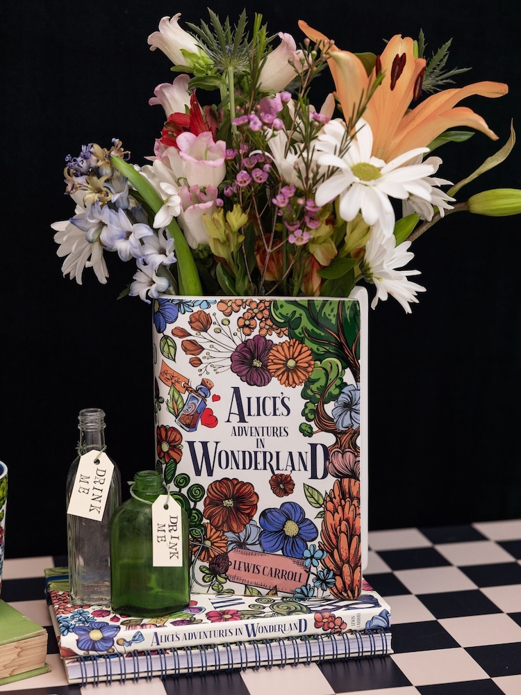 Steel Mill and Co. Multi Alice in Wonderland Floral Nonsense Large Book Vase - Image 1 of 4