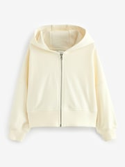 Cream Neutral Zip Through Hoodie (3-16yrs) - Image 4 of 6