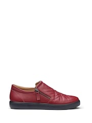 Hotter Red Standard Fit Extra Wide Fit Poppy Slip-On/Zip Cupsole Trainers - Image 1 of 4