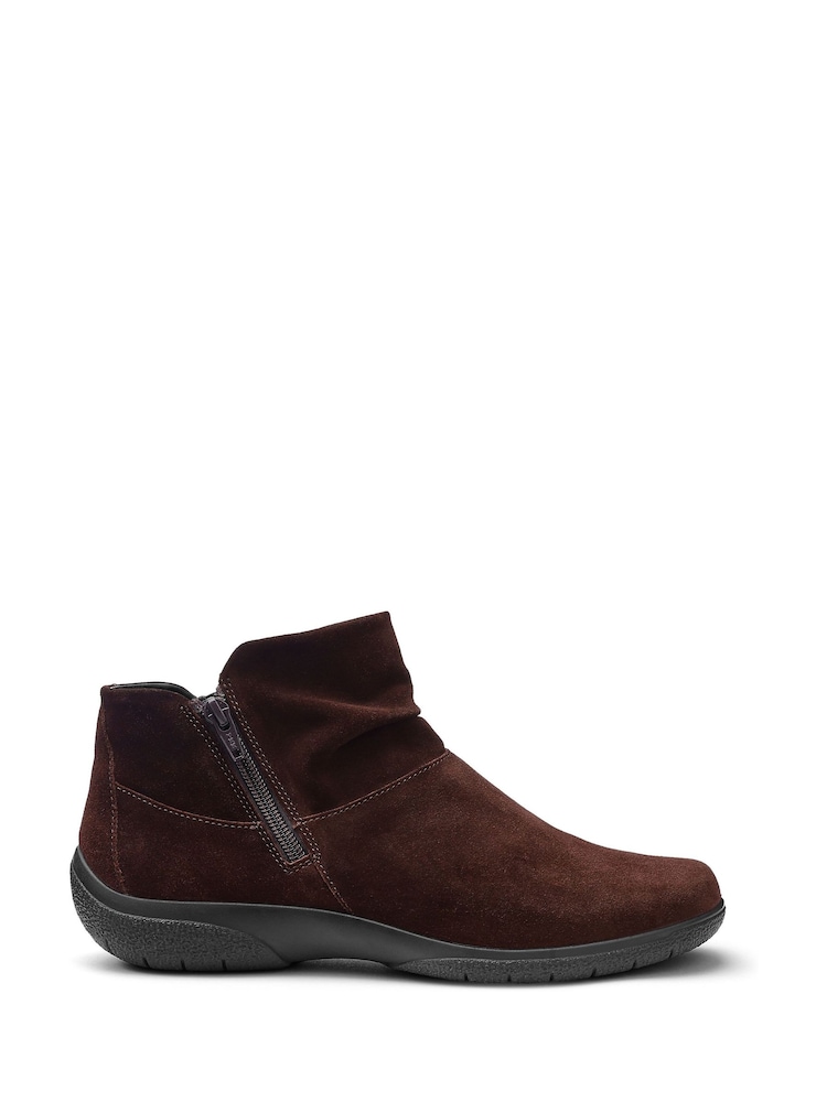 Hotter Brown Wide Fit Murmur Zip-Fastening Boots - Image 1 of 4 Hotter Brown Wide Fit Murmur Zip-Fastening Boots - Image 1 of 4