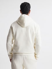 Reiss Ecru Sutton Cotton Zip-Through Hoodie - Image 5 of 5