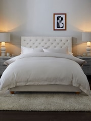 Soft Velvet Natural Oyster Paris Upholstered Bed Frame - Image 2 of 8