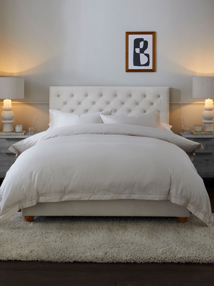 Soft Velvet Natural Oyster Paris Upholstered Bed Frame - Image 2 of 8