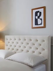 Soft Velvet Natural Oyster Paris Upholstered Bed Frame - Image 4 of 8