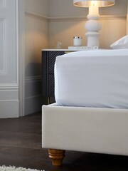 Soft Velvet Natural Oyster Paris Upholstered Bed Frame - Image 5 of 8
