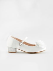 White Corsage Flower Bridesmaid Heel Shoes - Image 2 of 5