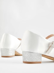 White Corsage Flower Bridesmaid Heel Shoes - Image 3 of 5