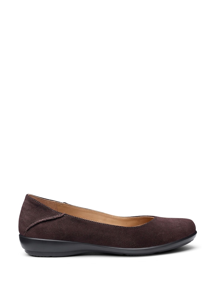 Hotter Brown Wide Fit Birdie Slip-On Ballets Shoes - Image 1 of 4 Hotter Brown Wide Fit Birdie Slip-On Ballets Shoes - Image 1 of 4