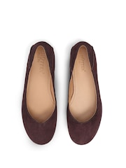 Hotter Brown Wide Fit Birdie Slip-On Ballets Shoes - Image 3 of 4