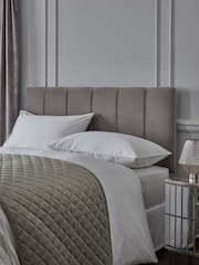 Opulent Velvet Steel Grey Panel Upholstered Headboard - Image 1 of 6
