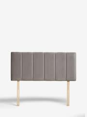 Opulent Velvet Steel Grey Panel Upholstered Headboard - Image 2 of 6
