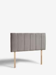 Opulent Velvet Steel Grey Panel Upholstered Headboard - Image 3 of 6
