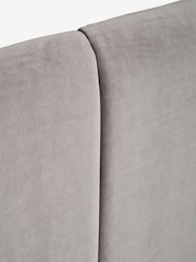 Opulent Velvet Steel Grey Panel Upholstered Headboard - Image 4 of 6