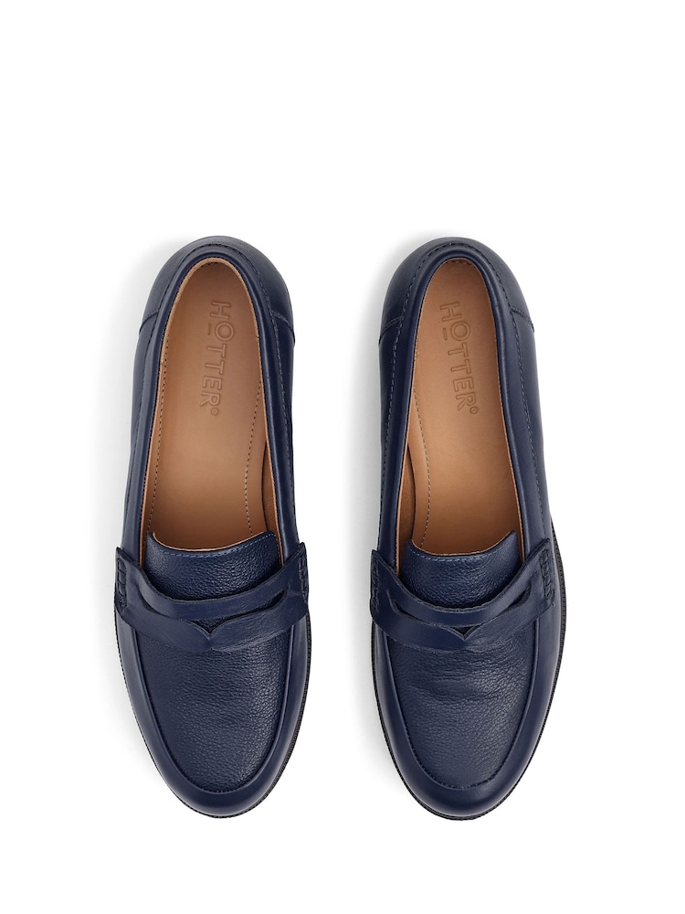 Hotter Blue Standard Fit Dorset Slip-On Mocs Loafers - Image 4 of 4 Hotter Blue Standard Fit Dorset Slip-On Mocs Loafers - Image 4 of 4