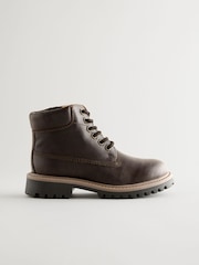 Chocolate Brown Standard Fit (F) Leather Work Boots - Image 2 of 8