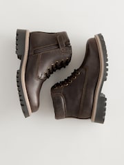 Chocolate Brown Standard Fit (F) Leather Work Boots - Image 4 of 8