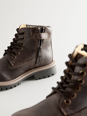 Chocolate Brown Standard Fit (F) Leather Work Boots - Image 5 of 8