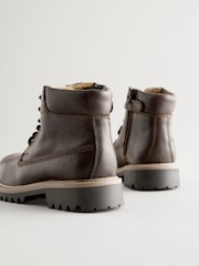 Chocolate Brown Standard Fit (F) Leather Work Boots - Image 6 of 8