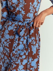 Boden Brown Floral Honor Jesery Midi Dress - Image 2 of 5