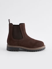 Chocolate - Botas Chelsea de cuero con forro abrigado - Imagen 2 de 5