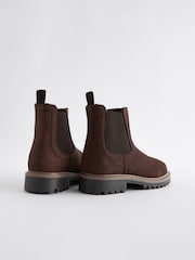 Chocolate - Botas Chelsea de cuero con forro abrigado - Imagen 3 de 5