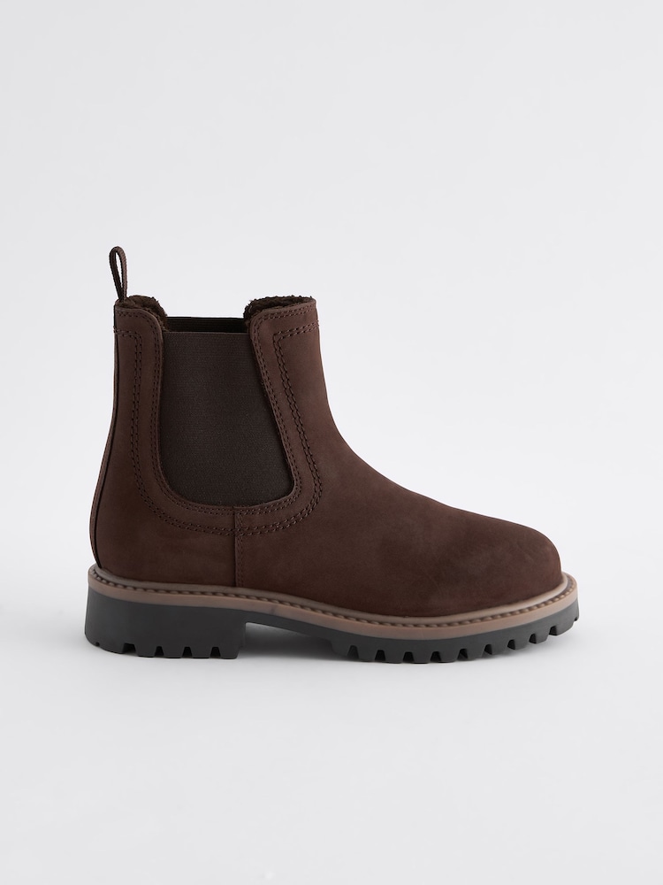 Marrón chocolate - Botas Chelsea de cuero con forro abrigado - Imagen 2 de 5 Marrón chocolate - Botas Chelsea de cuero con forro abrigado - Imagen 2 de 5