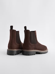 Marrón chocolate - Botas Chelsea de cuero con forro abrigado - Imagen 3 de 5