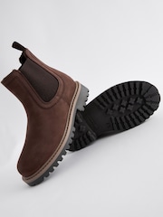 Marrón chocolate - Botas Chelsea de cuero con forro abrigado - Imagen 4 de 5