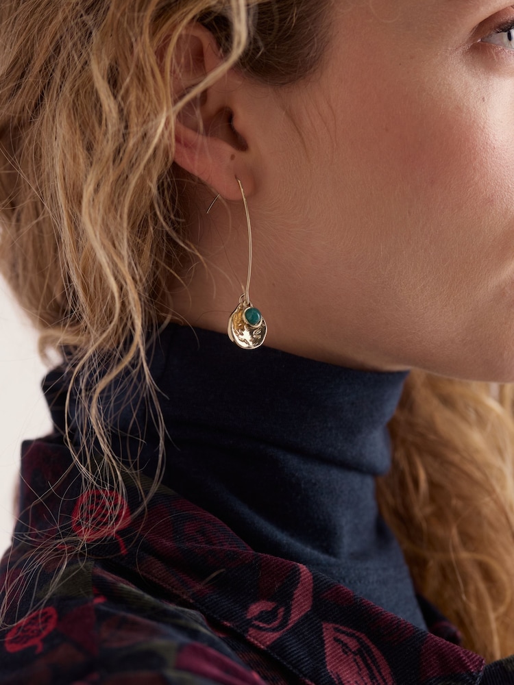 Seasalt Cornwall Blue Double Disc Earrings - Image 2 of 2 Seasalt Cornwall Blue Double Disc Earrings - Image 2 of 2