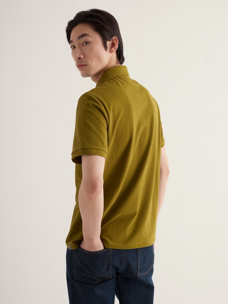 Seasalt Cornwall Khaki Green Balefire Polo Shirt - Image 2 of 5 Seasalt Cornwall Khaki Green Balefire Polo Shirt - Image 2 of 5