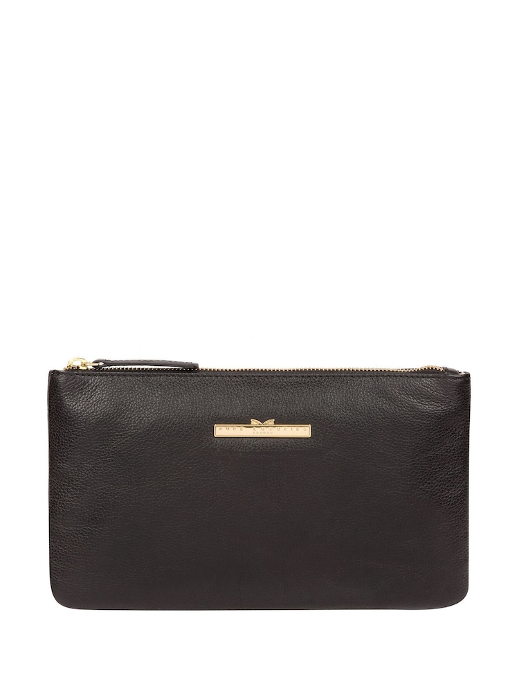 Pure Luxuries London Arlesey Leather 100% Cotton Clutch Bag - Image 2 of 5 Pure Luxuries London Arlesey Leather 100% Cotton Clutch Bag - Image 2 of 5